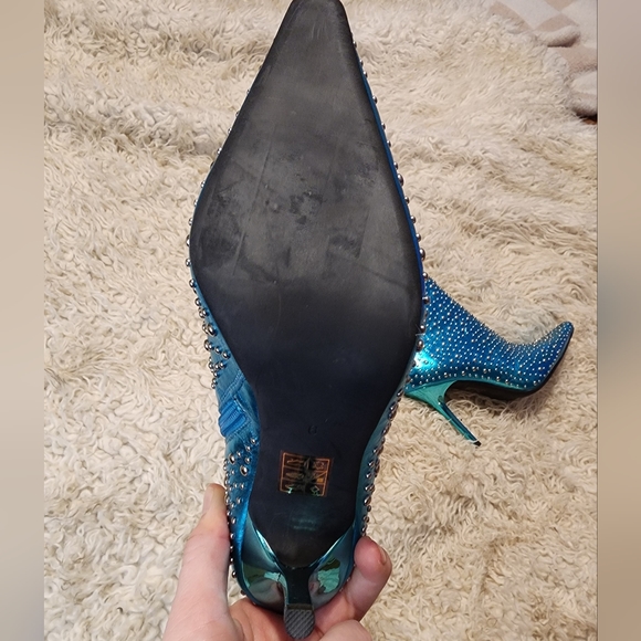 Jeffrey Campbell Metallic Blue Studded Heels - Picture 8 of 11